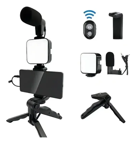 Kit Iluminação Profissional Oberon OR-PL04 com Microfone e Tripé