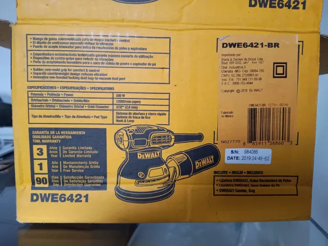 Lixadeira Roto Orbital DeWALT - DWE6421