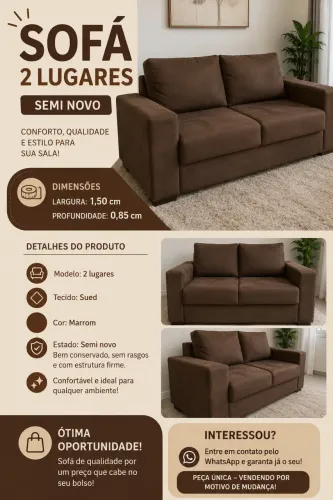 SOFÁ 2 LUGARES À VENDA - SEMINOVO