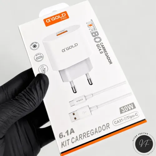Kit Carregador 30W 6.1A Tipo-C | Entrega Grátis em VCA