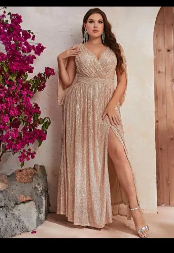 Vestido de festa bordado na lantejoula G(OXL)