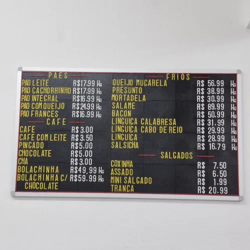 Painel de preco para comércio 