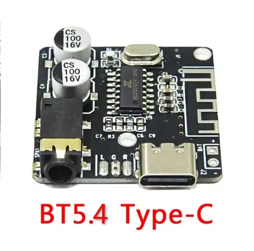 Placa Módulo Bluetooth 5.4 Receptor Conector Tipo C Jack 3,5mm