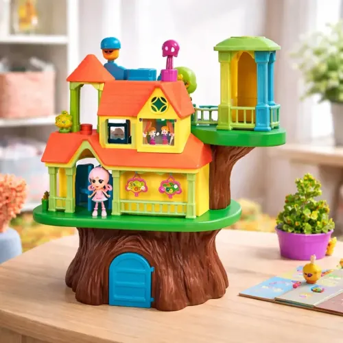 Casinha Árvore Infantil Divertida c/ Boneca Acessórios Brinquedo Homeplay