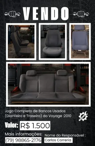 Conjunto de Bancos cinza do Voyage 2010