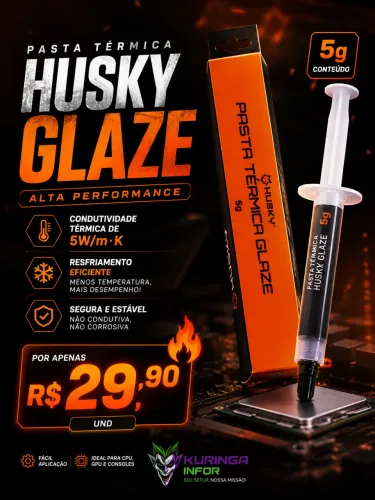 Pasta Térmica Husky Glaze, 5g, condutividade térmica de 5W. ?