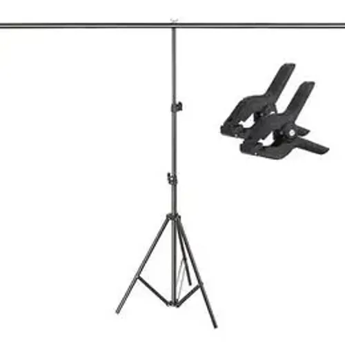 Tripé Suporte Fundo Fotográfico Tipo T 2 x 2 Metros C/ Fundo Branco PVC