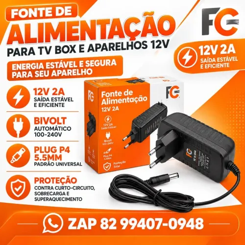 Fonte 12v receptor 