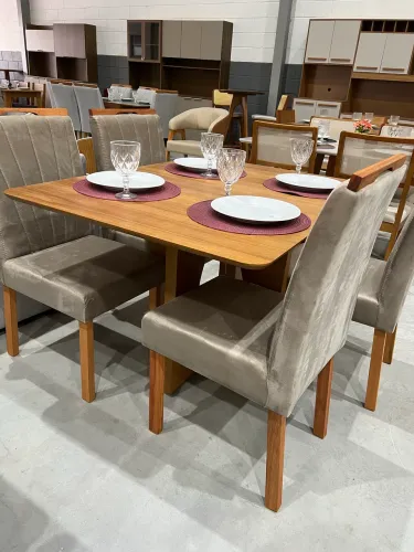 Mesa Laminada 4 Cadeiras Madeira NOVO