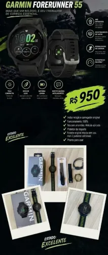 VENDO! GARMIN FORERUNNER 55 - COMPLETO COM ACESSÓRIOS