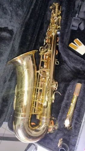 Sax Alto Shelter dourado saxofone