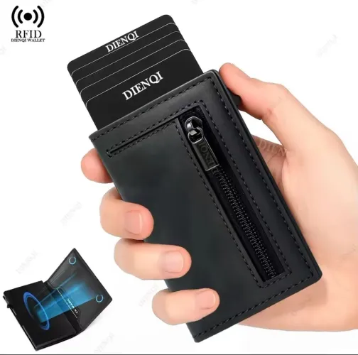 Carteira com slot porta cartões engate rápido