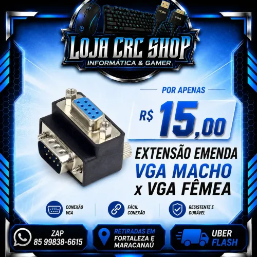 Adaptador VGA Macho x VGA Fêmea