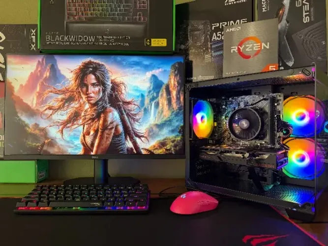 PC-Gamer Ryzen 5-5500 A520M 8gb DDR4 SSD-120gb AMD RX-6600 XT 8gb (RTX-4060)