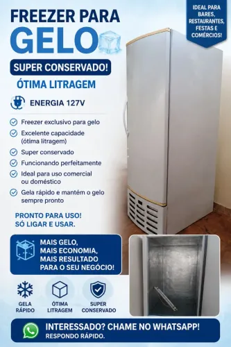 FREEZER PARA GELO 127V - ÓTIMA LITRAGEM | SUPER CONSERVADO