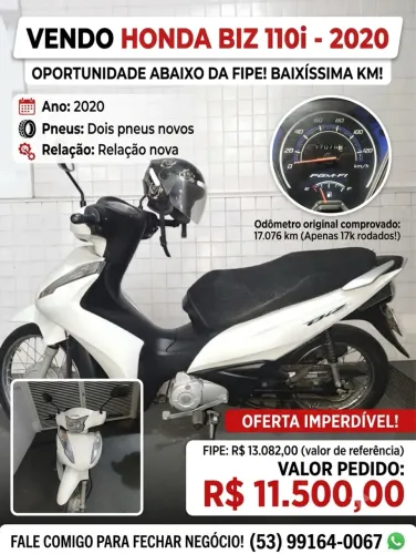 Vendo biz 110i baixa km