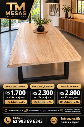 Mesas madeira prancha única 