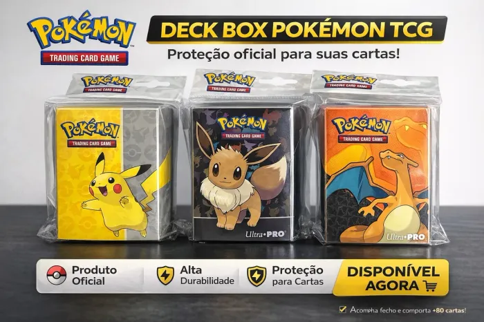 Deck Box Pokémon TCG - Proteção Oficial Ultra PRO [NOVA] Pikachu, Eevee e Charizard