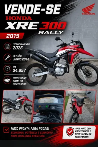 ONDA XRE 300 RALLY 2015 - VENDE-SE