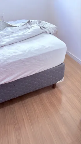 Box Casal Mannes Cinza - Muito Conservado - Sem Colchão