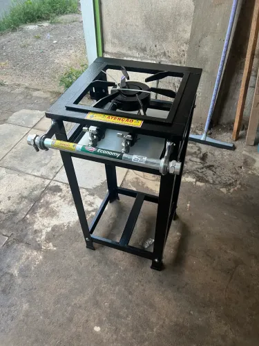 Fogão industrial de 1 boca dupla 30x30 da cristal aço
