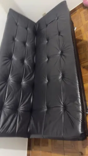 Sofá cama de couro sintético tamanho 1,90cm