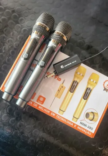 Kit com 2 Microfones Sem Fio | Som Limpo e Profissional!