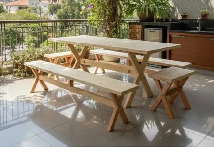 CONJUNTO RUSTICO 4 BANCOS ( 2 METROS ) 1.800,00 PIX