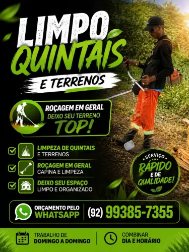 Limpo quintais, terrenos , lotes etc..
