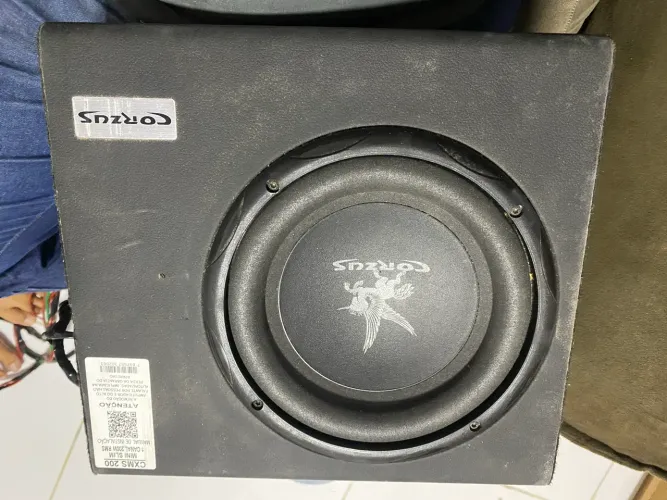Subwoofer de 10 polegadas é caixa amplificada 