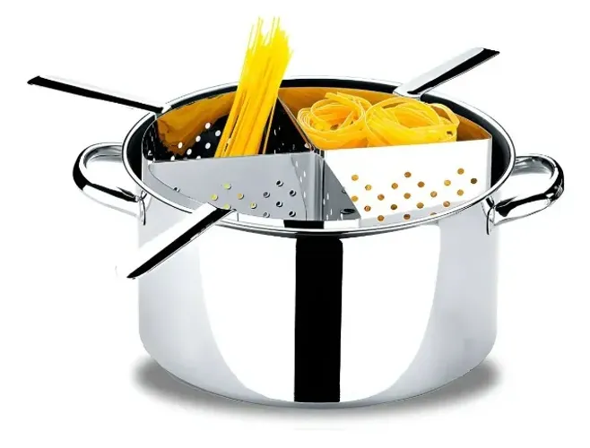 Espagueteira de aço inox 4 divisões - Savoy Brinox 10 litros