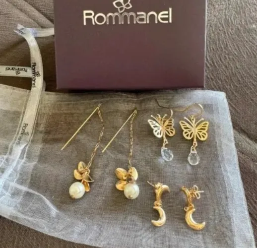 Rommanel: 3 pares de brinco por R$150