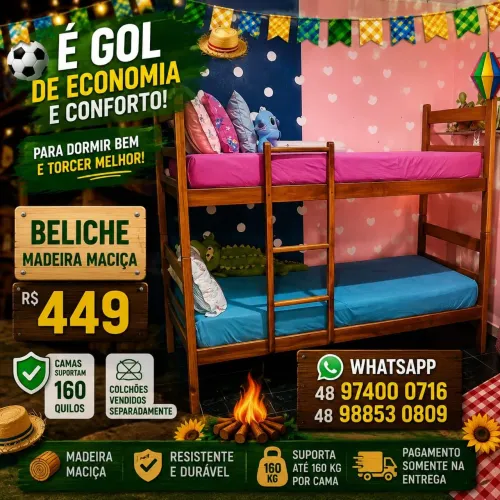 Beliches maciça de eucalipto rosa direto da fábrica. Faça seu orçamento sem compromisso 