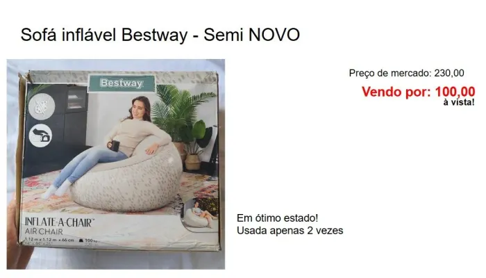 Sofá inflável bestway