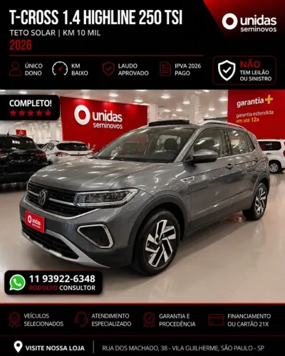 Volkswagen T-Cross Highline 1.4 TSI Flex 16V 5P AUT 2026