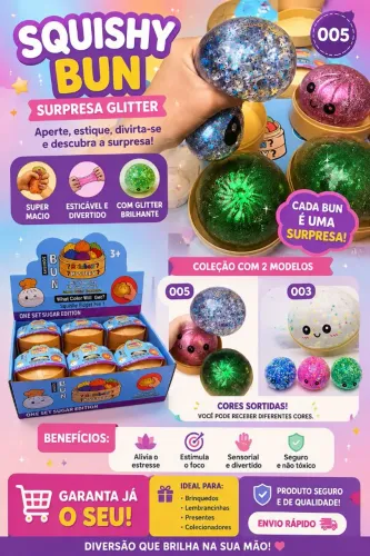 Squishy com glitter.