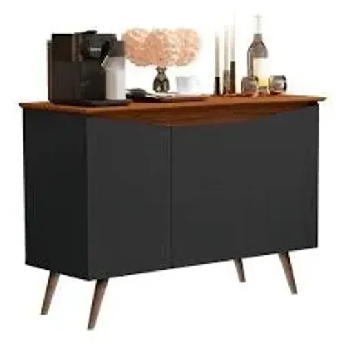 Buffet Aparador Encanto 3Pts Preto.Freijo Maria Moveis - Entrega Rápida! 