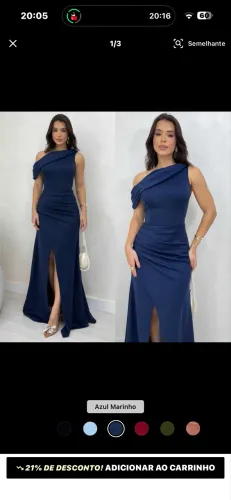 Vestido azul marido de festa