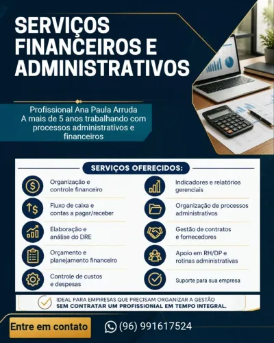 Serviços administrativos e financeiros