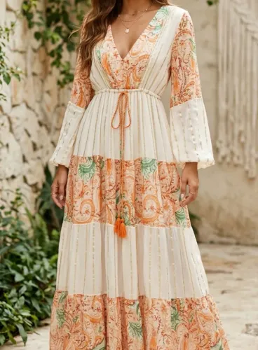 Vestido longo Boho indiano