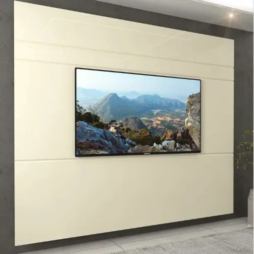 Painel Ravena 217 Off White para TV até 85 Polegadas