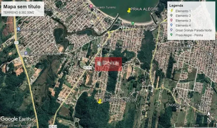 Chácara com 8.392 m² à venda no bairro Nossa Sra. de Fátima em Penha, Santa Catarina a ape