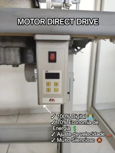 Maquina de Costura Reta Industrial Transporte TRIPLO SILENCIOSA Direct Drive Toda Equipada