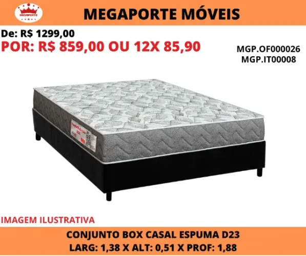 Conjunto Box Espuma D23 Casal