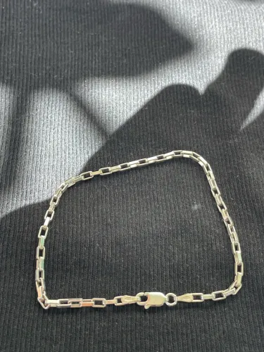 Pulseira de Prata 925 elo Tijolinho