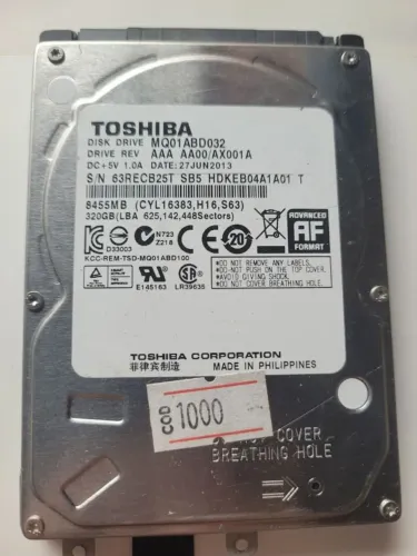 Hd Notebook toshiba 320gb