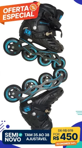 ? PATINS - DESAPEGO - R$450  Tamanho ajustável 35 ao 38 - serve criança crescendo e adult