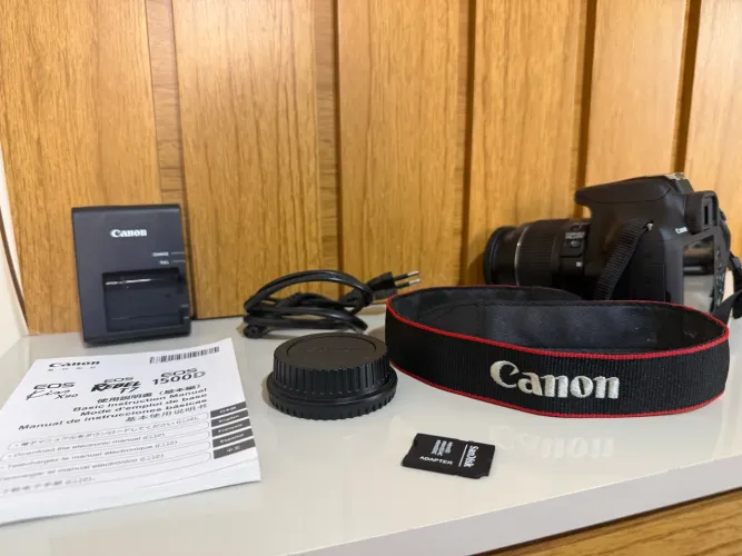 Canon EOS Rebel T7 + Lente 18-55mm + Acessórios | Excelente Estado