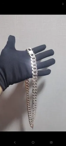 Corrente e Pulseira de Prata Mista 17mm