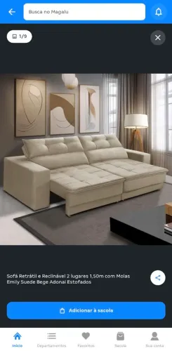 Sofá retrátil 3 lugares